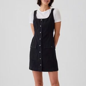 Gap Utility Button Mini Dress Black Denim